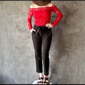 Loft tie waisted black Julie dress pants, size 2💕